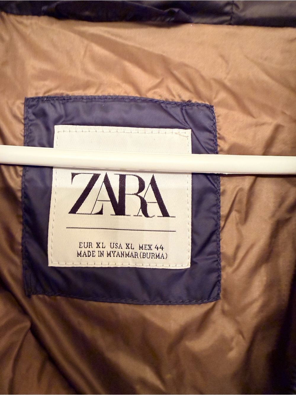 Zara Navy Quilted Jacket with Hood - Picture 2 of 5